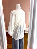 Puff Sleeve Button Down Shirt White
