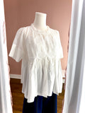 Tori Lace Appliqué Top White