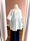 Tori Lace Appliqué Top Baby Blue