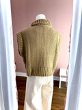 Tan Slvlss Crop Turtleneck Knit Sweater Top