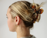 Tortoise- Studded Bow Clip