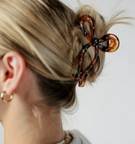 Tortoise- Studded Bow Clip